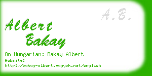 albert bakay business card
